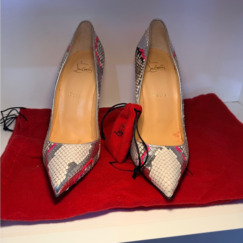 Elegant Snakeskin Christian Louboutin Patterned Heels